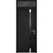 Vdomdoors Steel Door Cynex 6777 Black Transom Window Stainless Inserts Single Modern Painted-W32xH80+16-Left CYNEX6777EXD-BLK-W32 x H80+16-Left-hand Inswing - alternate 1