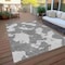 Homeroots 8' X 10' Gray And Ivory Abstract Washable Indoor Outdoor Area Rug 614542 - alternate 3