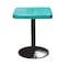 Leisure Craft 24" Square Perforated Pedestal Table, Portable, 30"H, Teal SQ24TAB30-TEAL - alternate 1