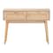 Baxton Studio Baird Mid-Century Modern Light Oak Brown Finished Wood and Rattan 2-Drawer Console Table 176-11250-Zoro - alternate 2