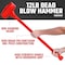 Neiko 12 Lb Dead Blow Hammer, 36-0.5 in Long, Red, Unibody Molded, Ergonomic Textured Handle, 3 Inch Head 02882B - alternate 2