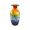Homeroots 11" Black Blue Red And Yellow Abstract Urn Handblown Glass Table Vase 375794 - alternate 3
