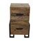 Homeroots 31" Brown And Black Distressed Solid Wood And Iron Two Drawer Filing Cabinet 489544 - alternate 1