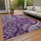 Homeroots 5' X 8' Purple And Charcoal Floral Medallion Washable Indoor Outdoor Area Rug 603192 - alternate 2