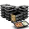 Eco Harmony Products Microwaveable Food Container, Rectangular with Lid, 2 compartments, 32oz, 150PK 804555 - alternate 1