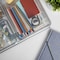 Martha Stewart Brody Stackable Plastic Storage Box with Lids Office Desktop Organizers, Set of 4, 2-SM/1-MED/1-LG GS-BA-S4-CLR-MS - alternate 4