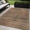Homeroots 5' X 8' Orange Copper And Brown Striped Washable Indoor Outdoor Area Rug 588113 - alternate 1