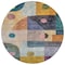 Homeroots 8' Green Purple And Blue Round Geometric Washable Indoor Outdoor Area Rug 604410 - alternate 3