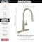 Delta Nicoli Single Handle Pull-Down Kitchen Faucet, 11.06 in, Stainless 19867LF-SS - alternate 3