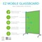 Ghent EZ Mobile Glassboard, Aluminum Frame, Non-Magnetic, 75"H x 50"W, Green EZ1NA7550GN - alternate 3