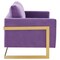 Leisuremod Lincoln Upholstered Velvet Loveseat with Gold Frame, Purple LA55PU - alternate 3