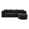 Homeroots 105" Black Corduroy Modular Sofa Chaise With Toss Pillows 723852 - alternate 1