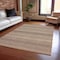 Homeroots 3' X 5' Taupe And Brown Striped Washable Indoor Outdoor Area Rug 610618 - alternate 3