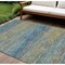 Homeroots 9' X 12' Denim Blue Striped Washable Indoor Outdoor Area Rug 608471 - alternate 1