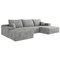 Homeroots 107" Gray Corduroy Modular Compression Foam Sofa With Ottoman And Toss Pillows 712955 - alternate 1