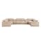 Homeroots Beige Leather Power Reclining U Shaped Eight Piece Corner Sectional With Console 643925 - alternate 1