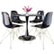 Leisuremod Bristol 5-Piece Modern Dining Set: Round MDF Table & 4 Eiffel Plastic Chairs with Chrome Legs, 5PK BTBL-35BL-CR19TBLG4 - alternate 1