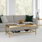 Homeroots 45" Clear Glass And Gold Steel Coffee Table With Shelf 520941 - alternate 5