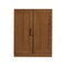 Homeroots Set Of Two Walnut Wood Corner Accent Cabinet With Two Doors 719686 - alternate 1