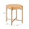 Homeroots 22" Natural and Gold Wood and Stainless Steel Round End Table 632660 - alternate 5