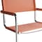 Homeroots 23" Silver And Terra Cotta Leather and Stainless Steel Arm Chair 667634 - alternate 3