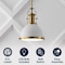 Jonathan Y Homer 10" 1-Light Modern Industrial Metal LED Dome Pendant, White/Brass Gold JYL9535D - alternate 3