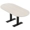 Skutchi Designs 6ft Conference Table With Power Unit | 6 Person Modular Racetrack Meeting Table | Harmony Series HAR-RAC-36X72-T.BK-K458-NA - alternate 1