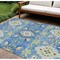 Homeroots 10' X 14' Blue Green And Orange Oriental Washable Indoor Outdoor Area Rug 597679 - alternate 1