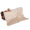 Homeroots 50" X 60" Ivory Blue and Yellow Woven Cotton Striped Throw Blanket with Tassels and Fringe 548948 - alternate 2