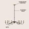 Jonathan Y Wicklow 40" 8-Light Bohemian Farmhouse Iron LED Chandelier, Brass Gold/Black JYL7914B - alternate 2