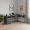 Homeroots 79" Gray and Silver L Shape Computer Desk With Two Drawers 333445 - alternate 2