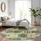 Homeroots 8' Green Gold And Silver Round Geometric Washable Indoor Outdoor Area Rug 618747 - alternate 2
