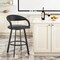 Homeroots 30" Black Faux Leather and Iron Low Back Bar Height Swivel Bar Chair 569183 - alternate 1
