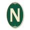 Signmission Letter N, 12 Inch X 18 Inch Architectural Oval, Heavy Gauge Aluminum A-OV-G-1218-22938 - alternate 1
