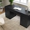 Martha Stewart Kayden Single-Drawer Desk w/Dual 3 Drawer File Cabinets in Black w/Oil Rubbed Bronze Hardware KHO-23042-TBFC2-BK-BK-MS - alternate 2