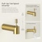 Kibi Circular Wall Mounted 1/2 in Slip-On Tub Spout with Diverter, Brushed Gold TS102BG - alternate 2