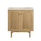 James Martin Vanities Laurent 30" Single Vanity, Light Natural Oak, w/ 3 CM Siberian Silestone Top 545-V30-LNO-3SFR - alternate 3
