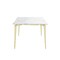 Homeroots 71" White and Gold Marble and Metal Dining Table 534373 - alternate 2