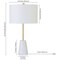 Homeroots 26" Gold and White Marble Table Lamp With White Drum Shade 524286 - alternate 3