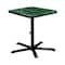 Leisure Craft 36" Square Perforated Pedestal Table, Portable, 40"H, Black Green SQ36TAB40-BLACK GREEN - alternate 1