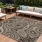 Homeroots 9' X 12' Beige And Charcoal Geometric Washable Indoor Outdoor Area Rug 631369 - alternate 1