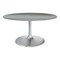 Homeroots 60" Gray and Silver Marble and Aluminum Pedestal Base Round Top Dining Table 572223 - alternate 1