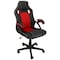 Elama High Back Adjustable Faux Leather and Mesh Office Chair in Black and Red ELM-F-010 - alternate 1