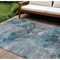 Homeroots 10' X 14' Teal Blue And Navy Blue Abstract Washable Indoor Outdoor Area Rug 581778 - alternate 1