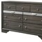 Homeroots 63" Gray Solid and Manufactured Wood Nine Drawer Triple Dresser 490471 - alternate 2