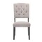 Homeroots Set of Two Tufted Gray Upholstered Linen And Solid Wood Open Back Dining Side Chairs, 2PK 573400 - alternate 1