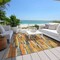 Homeroots 3' X 5' Orange And Beige Striped Washable Indoor Outdoor Area Rug 609042 - alternate 5