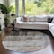 Homeroots 8' Round Brown Round Ombre Washable Non Skid Indoor Outdoor Area Rug 563633 - alternate 4