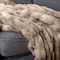 Lavish Home Oversized Ruched Faux Fur Blanket Plush Polyester Faux Fur Queen-Size Throw for Sofas & Beds HT-THROW1-TP - alternate 4