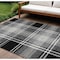Homeroots 9' X 12' Black Gold And Gray Plaid Washable Indoor Outdoor Area Rug 596313 - alternate 1